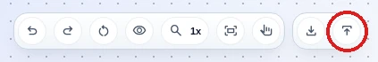 Editor export and submission action buttons