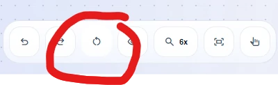 Bottom toolbar with flyout reset action circled