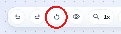 Bottom toolbar with flyout reset action circled