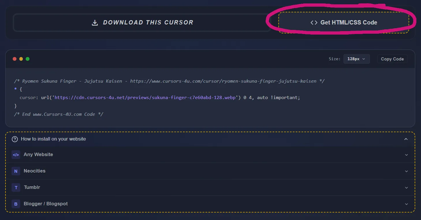 Cursors-4U Online Cursor Editor