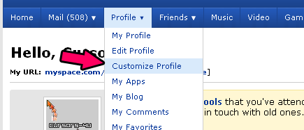 Myspace Cursors