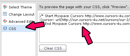 Myspace Cursors